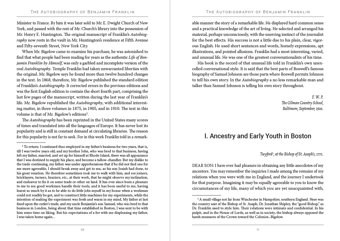 The Autobiography of Benjamin Franklin